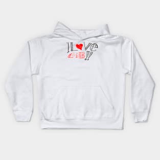 I love Gib hand drawn text Kids Hoodie